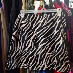 Wrapper Zebra-print Mini Skirt